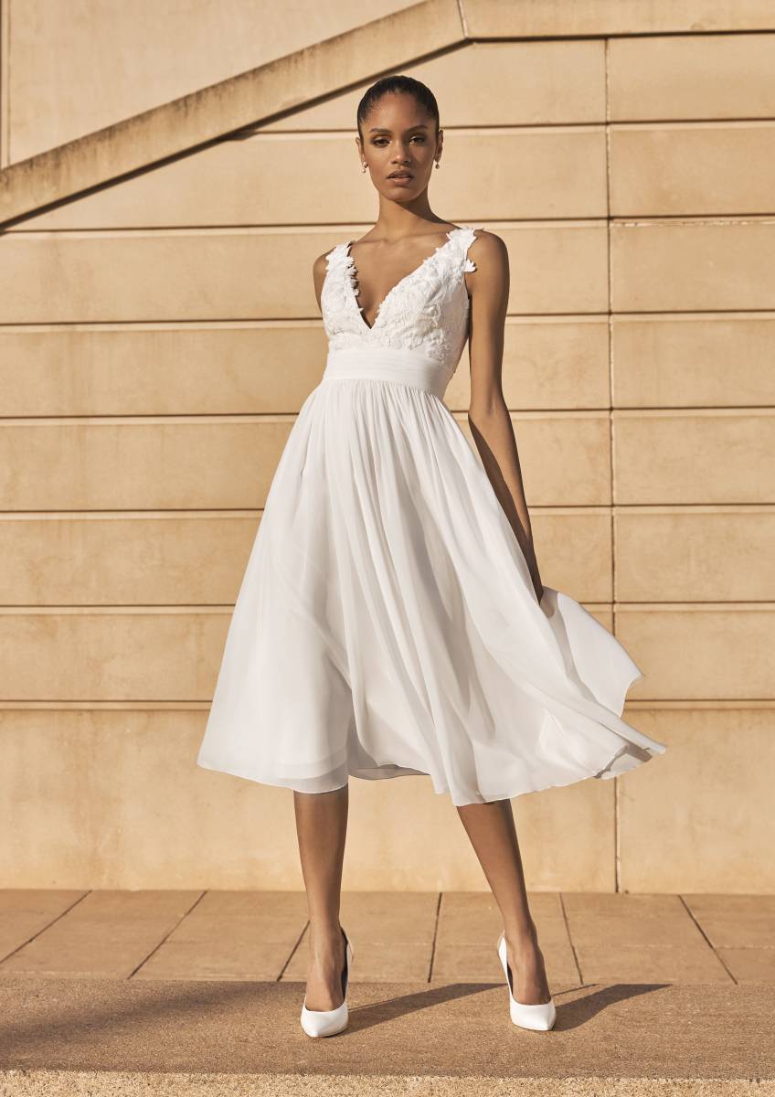 Robe de mariée Pronovias jupe froncée 