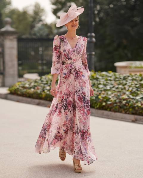 Robe de cocktail en mousseline imprimée fleurs, bohème chic, tendance 2024, romantique, Aquitaine, sud ouest 